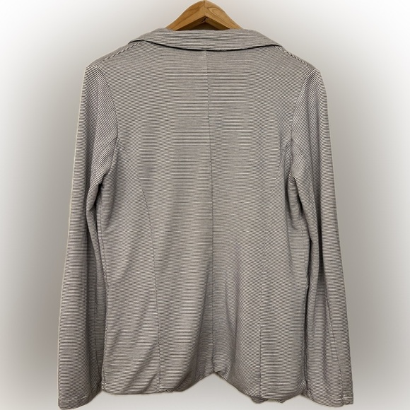 Bordeaux Anthropologie Blazer Striped black and white size small - Picture 2 of 5